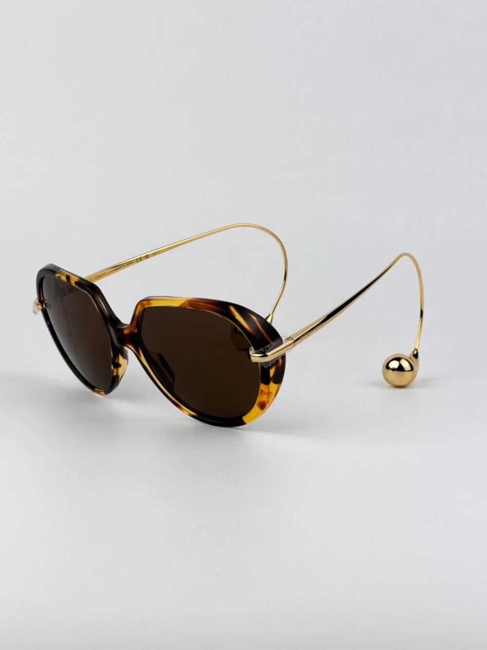 Bottega Veneta Women’s Sunglasses Havana Gold Square Oversized Frames BV1436S